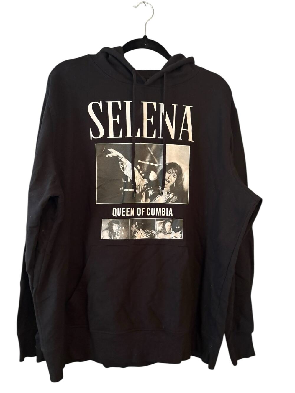 Selena Queen of Cumbia Black Hoodie Graphics XL Music Whimsy Goth Cotton Blend
